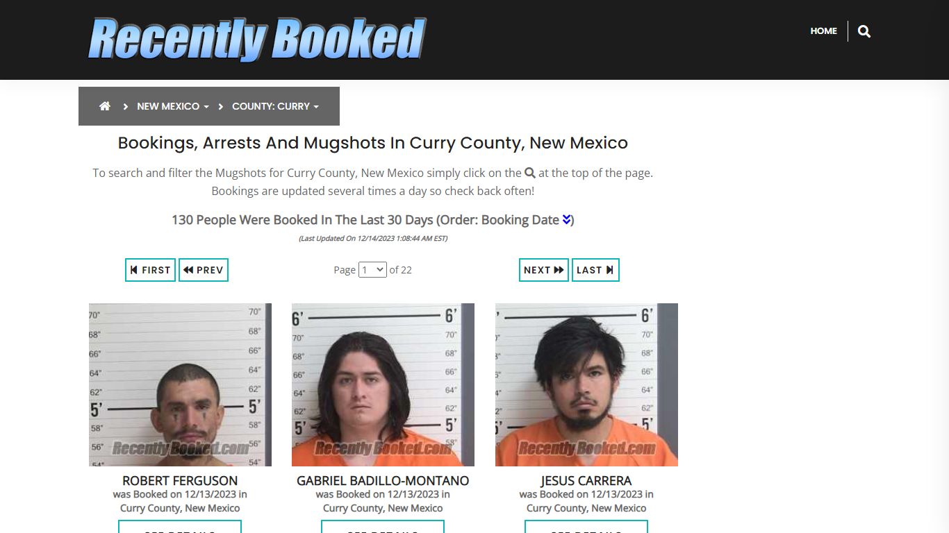Bookings, Arrests and Mugshots in Curry County, New Mexico