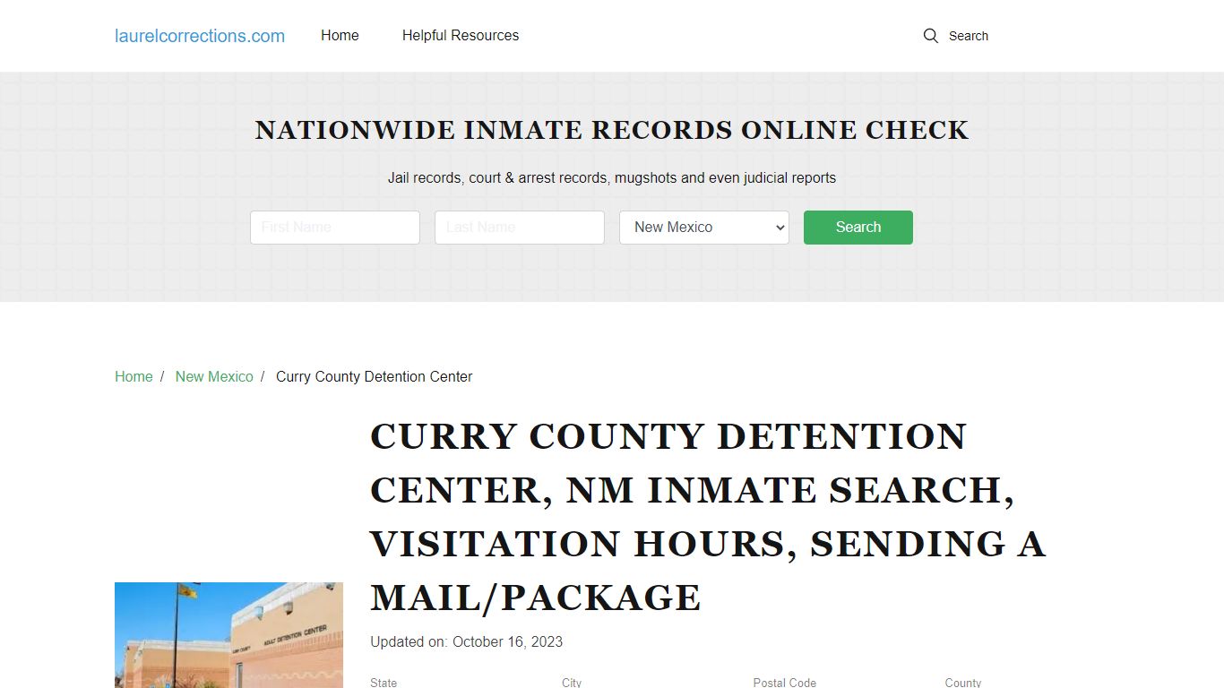 Curry County Detention Center, NM Inmate Search, Visitation Hours