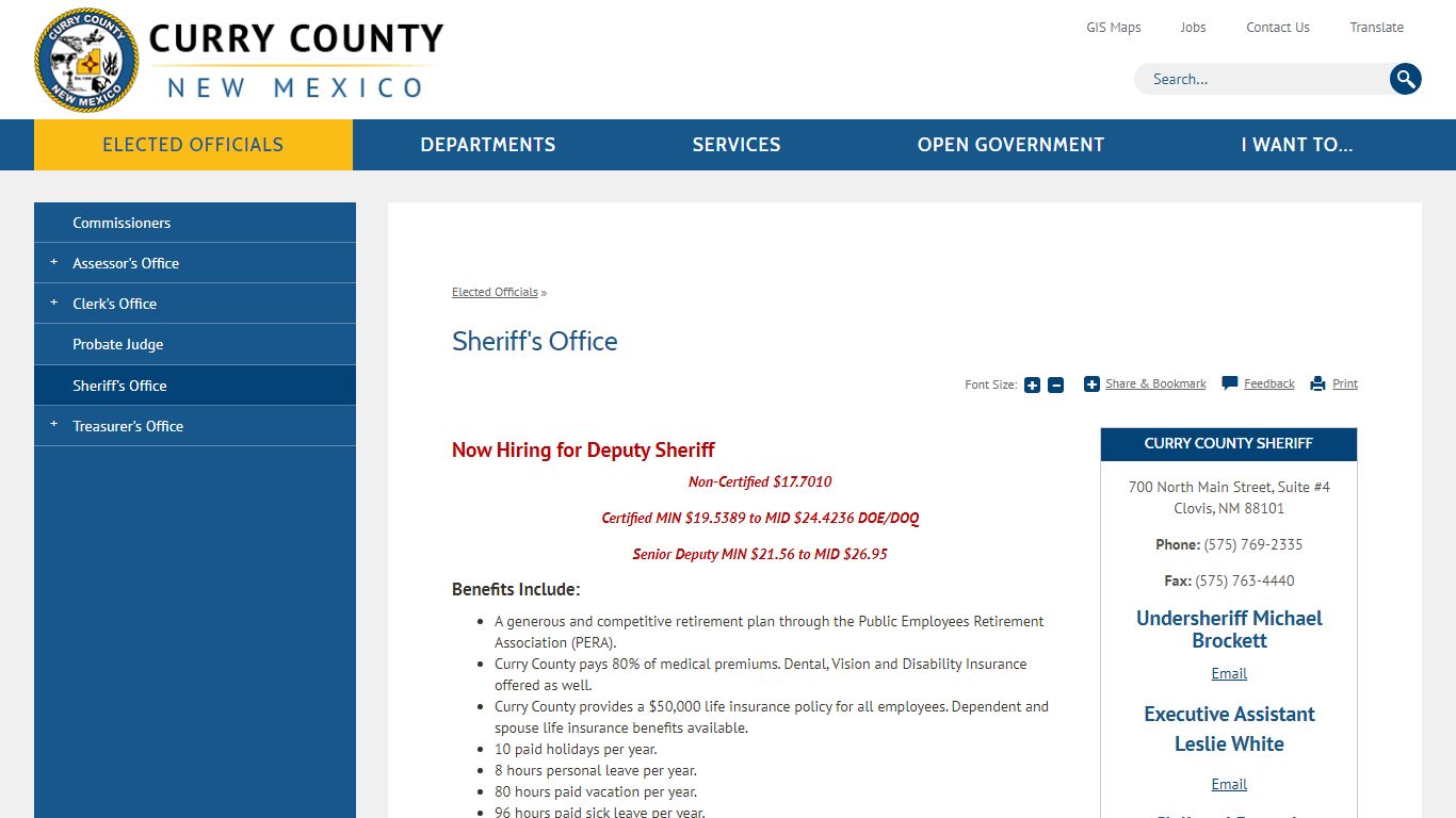 Sheriff's Office | Curry County, NM